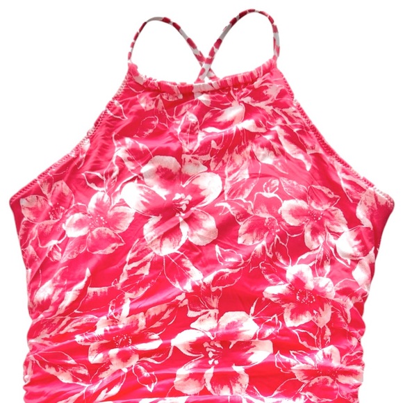 Tommy Bahama Scrolls Reversible High Neck Tankini -Coral Coast - Picture 3 of 12